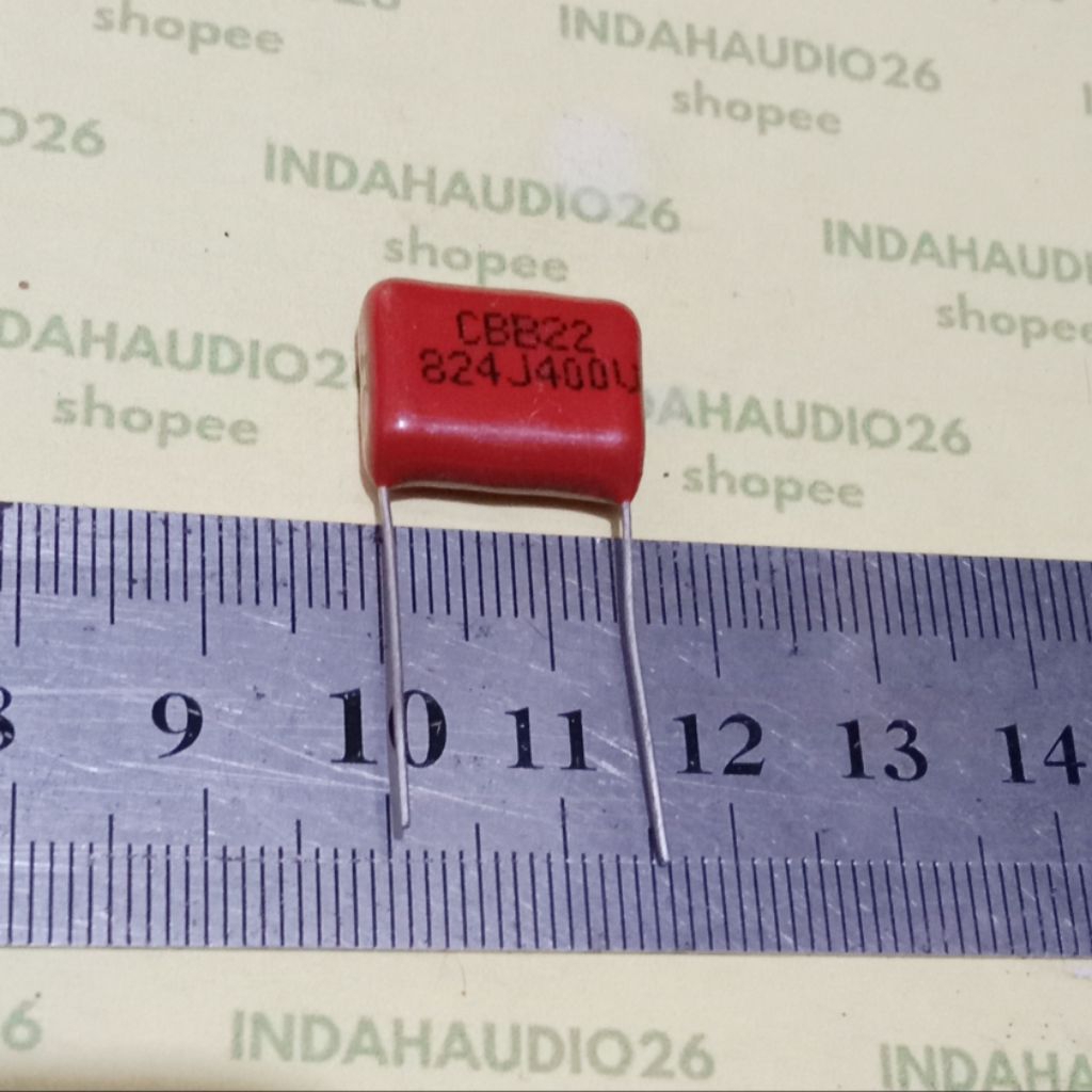 CBB22 824J400V 15mm 824 820nf 820n 400v merah kapasitor milar 824j mylar capacitor 820 n nf 400V