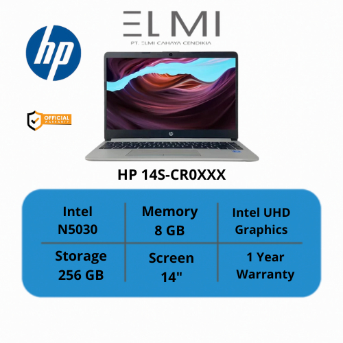 HP 14S-CR0XXX Intel N5030 Ram 8GB SSD 256GB Layar 14"