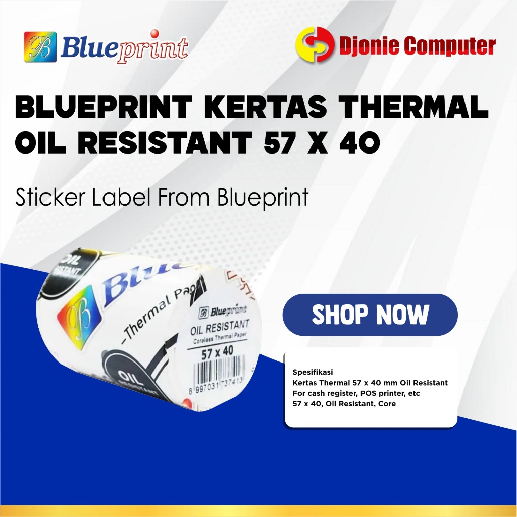 

Blueprint Kertas Thermal Oil Resistant 57x40mm