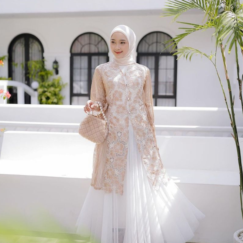 Delova Wardrobe - Brukat BELLA TUNIK Atasan Vintage Bordir Premium