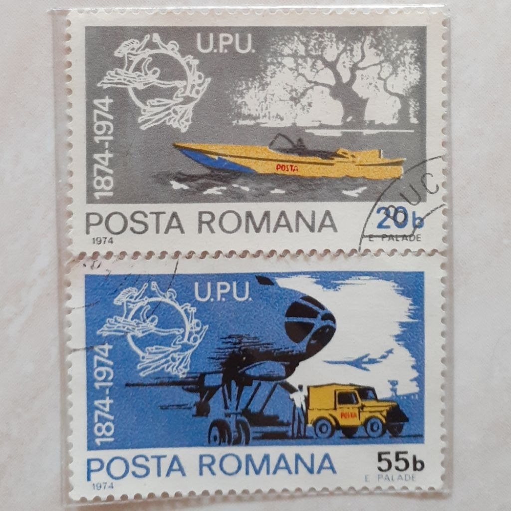 

Perangko Rumania U.P.U. (Universal Postal Union), Centenary Tahun 1974 set 2pcs