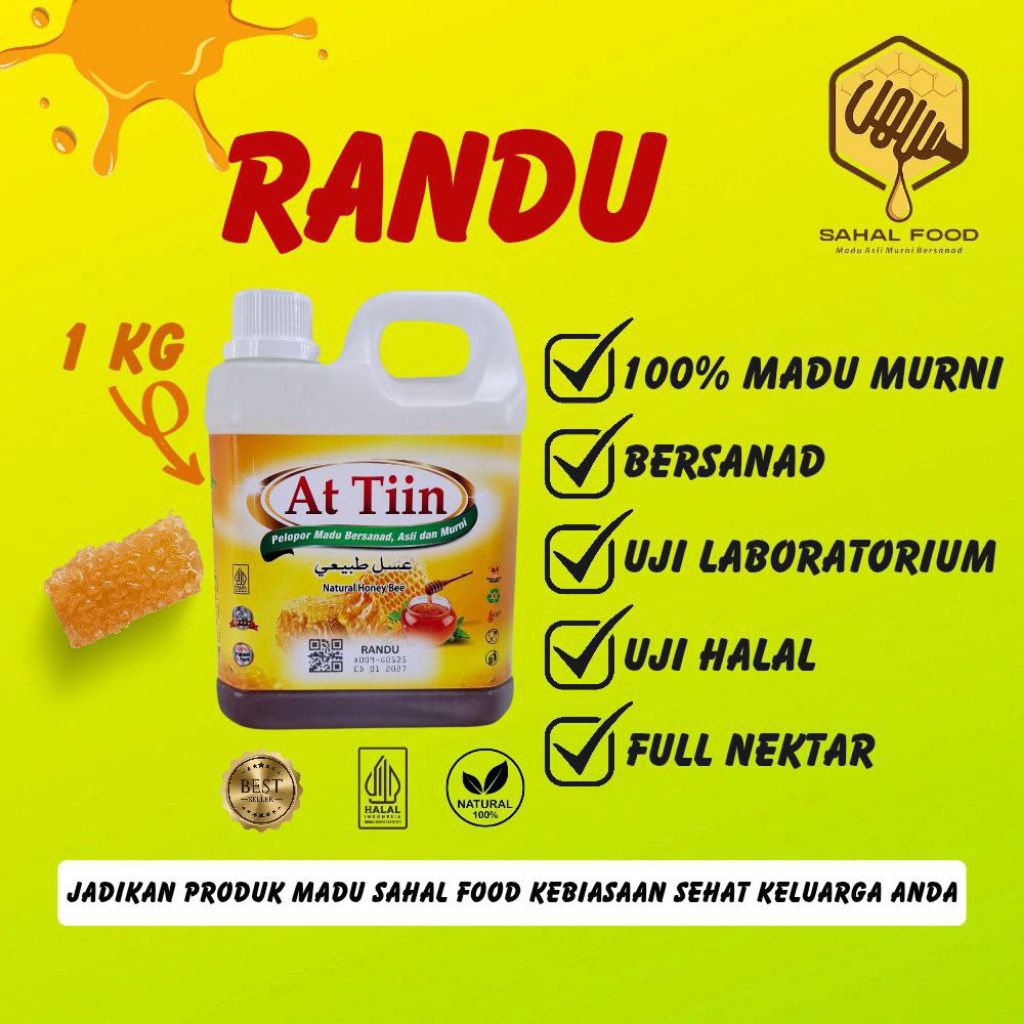 

MADU FULL NEKTAR,BUNGA RANDU 100% ASLI&MURNI TANPA CAMPURAN,LEBAH APIS MELLIFERA,At-Tiin