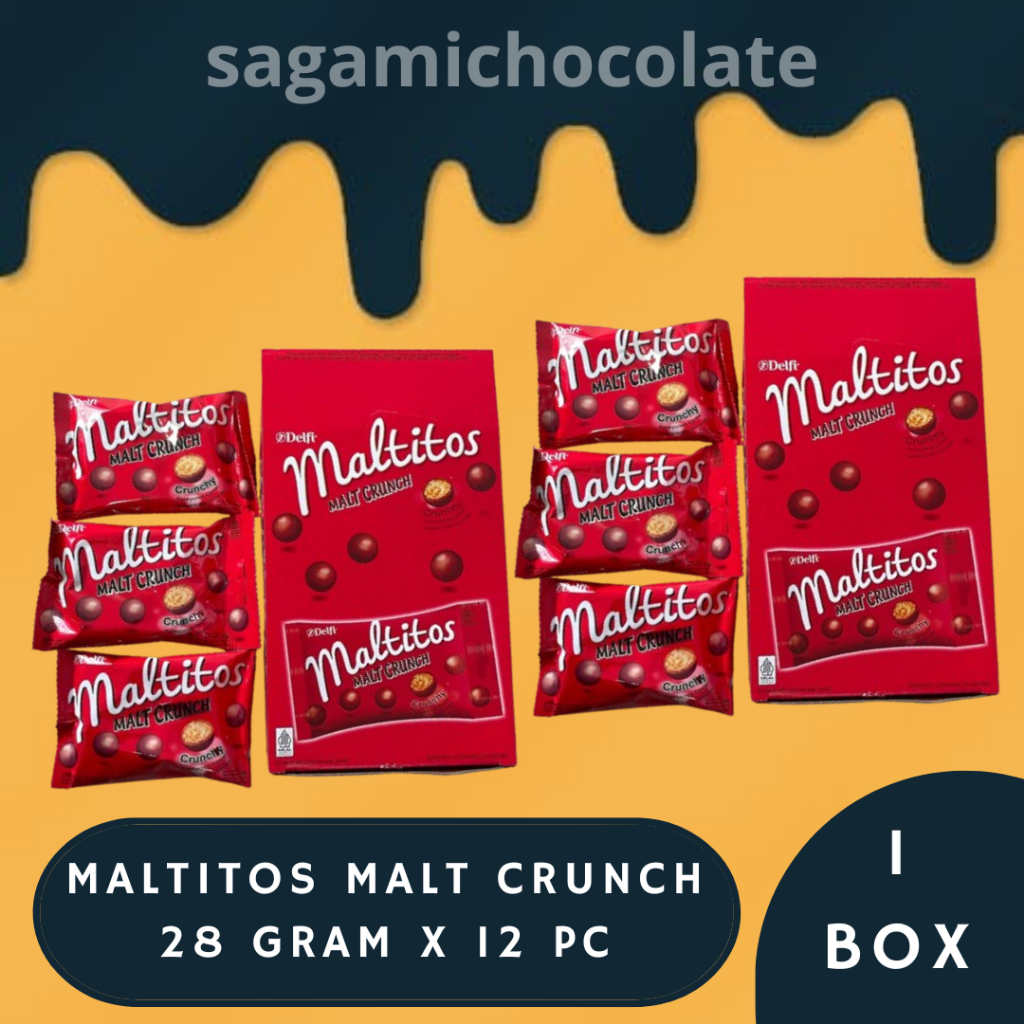 

COKLAT DELFI MALTITOS MALT CRUNCH 28 GRAM ( BOX / 12 PC )