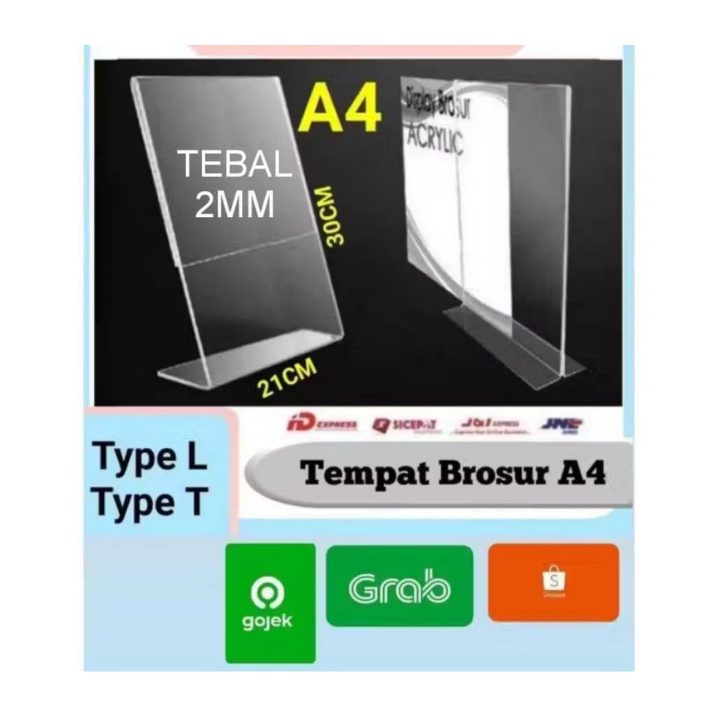 

Akrilik tent holder ukuran 21x30 tebal 3mm
