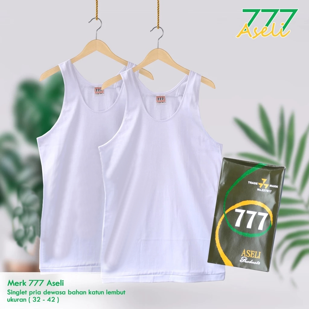 Singlet 777 | Kaos Singlet Pria Putih | Kaos Dalam Pria Singlet | Singlet Pria Jumbo - singlet 777/k