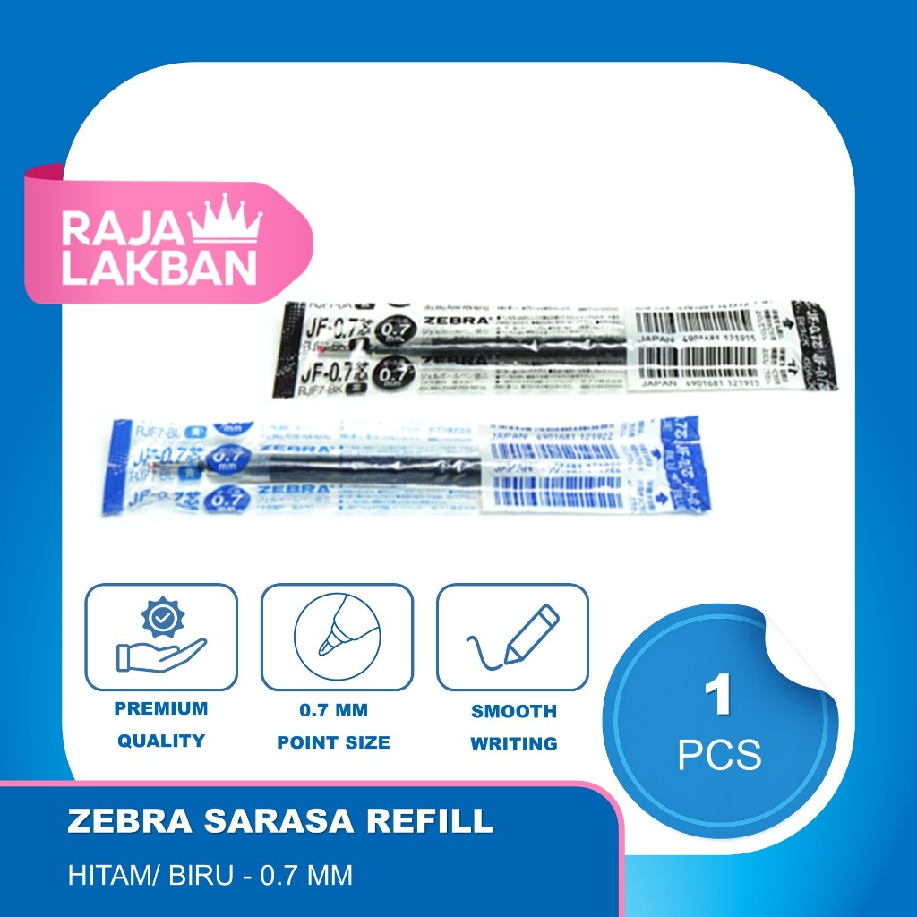

Isi Ulang Pulpen Refill Zebra Sarasa JF 0.7 mm/ Tinta Hitam dan Biru - Pcs