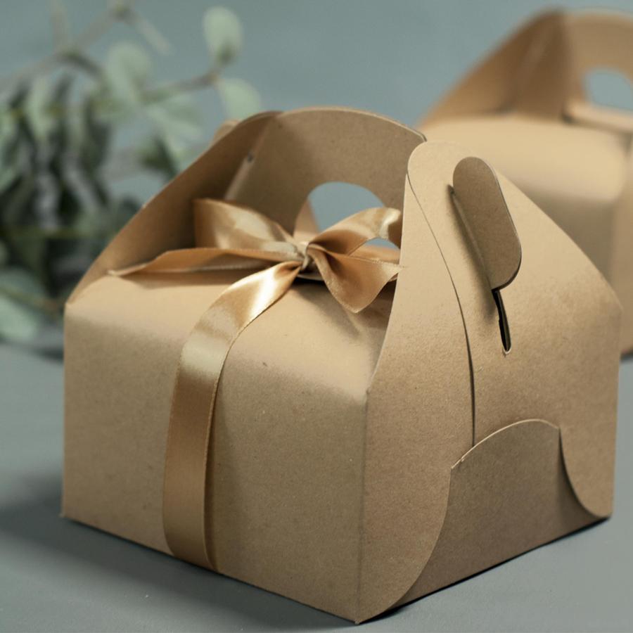 (10pcs) Gable Box Kraft Box Mangkok Twotone Box Tople Box Hampers Ukuran 14,5x14,5x8 cm