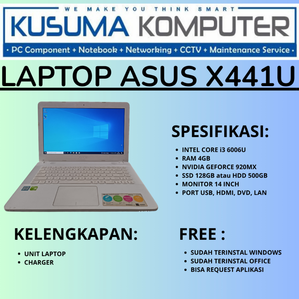 Laptop Asus X441U Intel Core i3 6006U feat Nvidia MX920