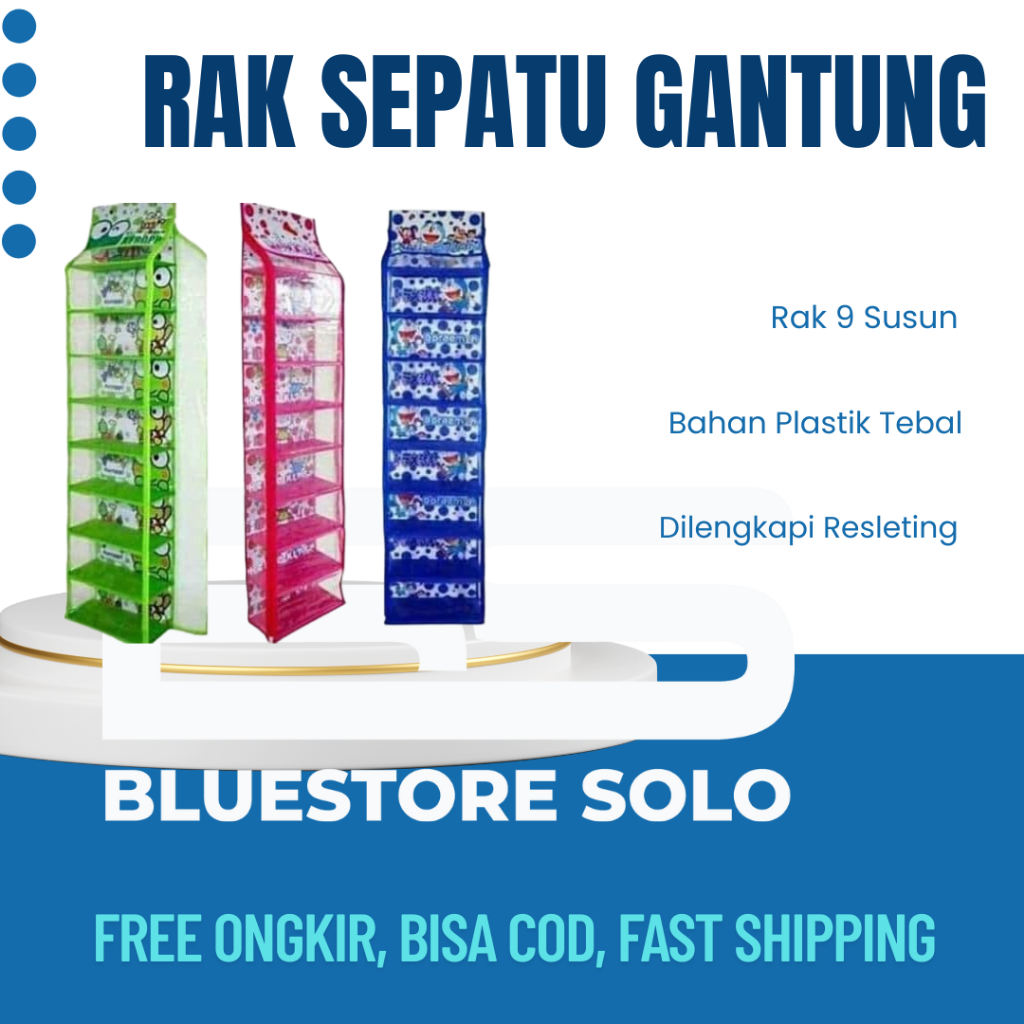 Rak Sepatu Sandal Gantung Plastik Hanging Shoes Organizer KARAKTER