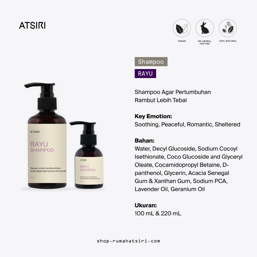 Rumah Atsiri Rayu Shampoo