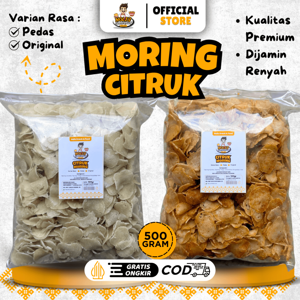 

500gr - Moring Citruk Kriuk Gurih Pedas Khas Tasikmalaya / Cemilan Molring Nolis Snack