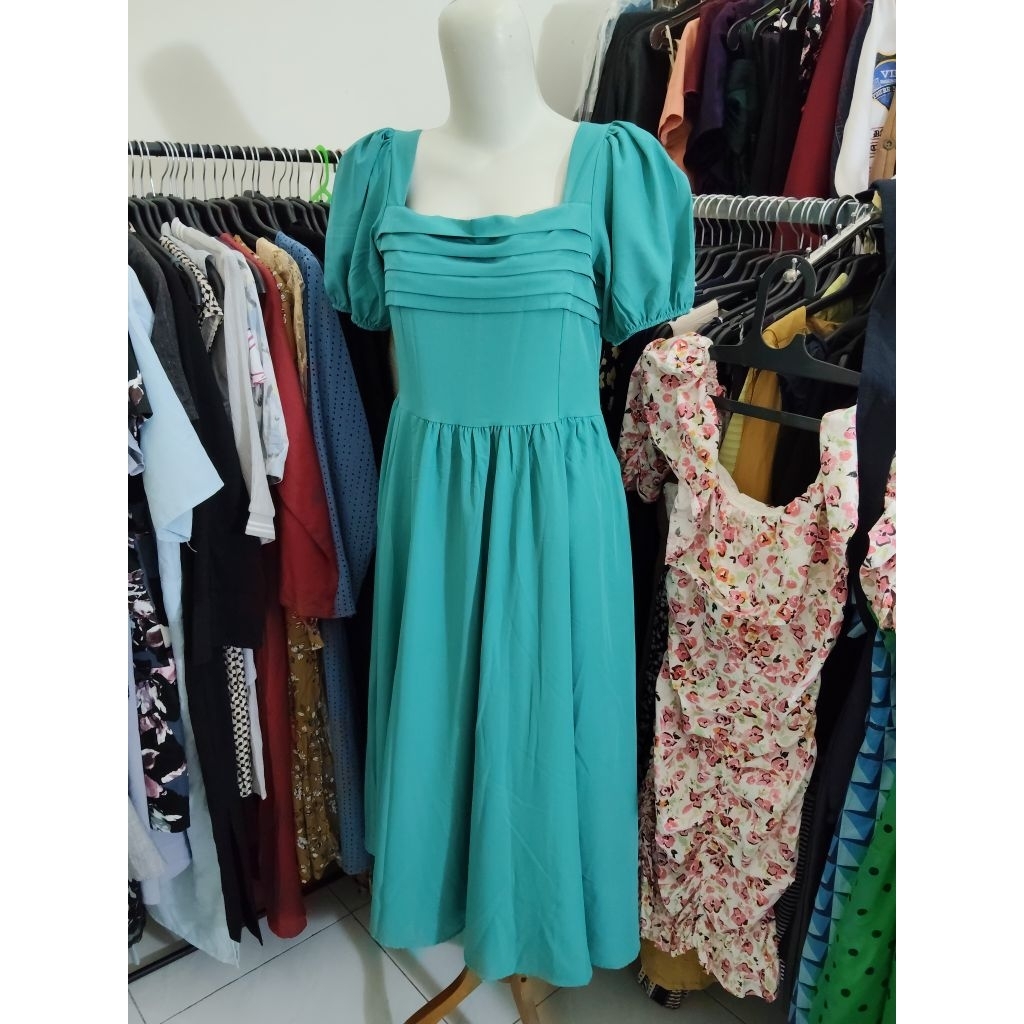 Dress Hijau Tosca Korea