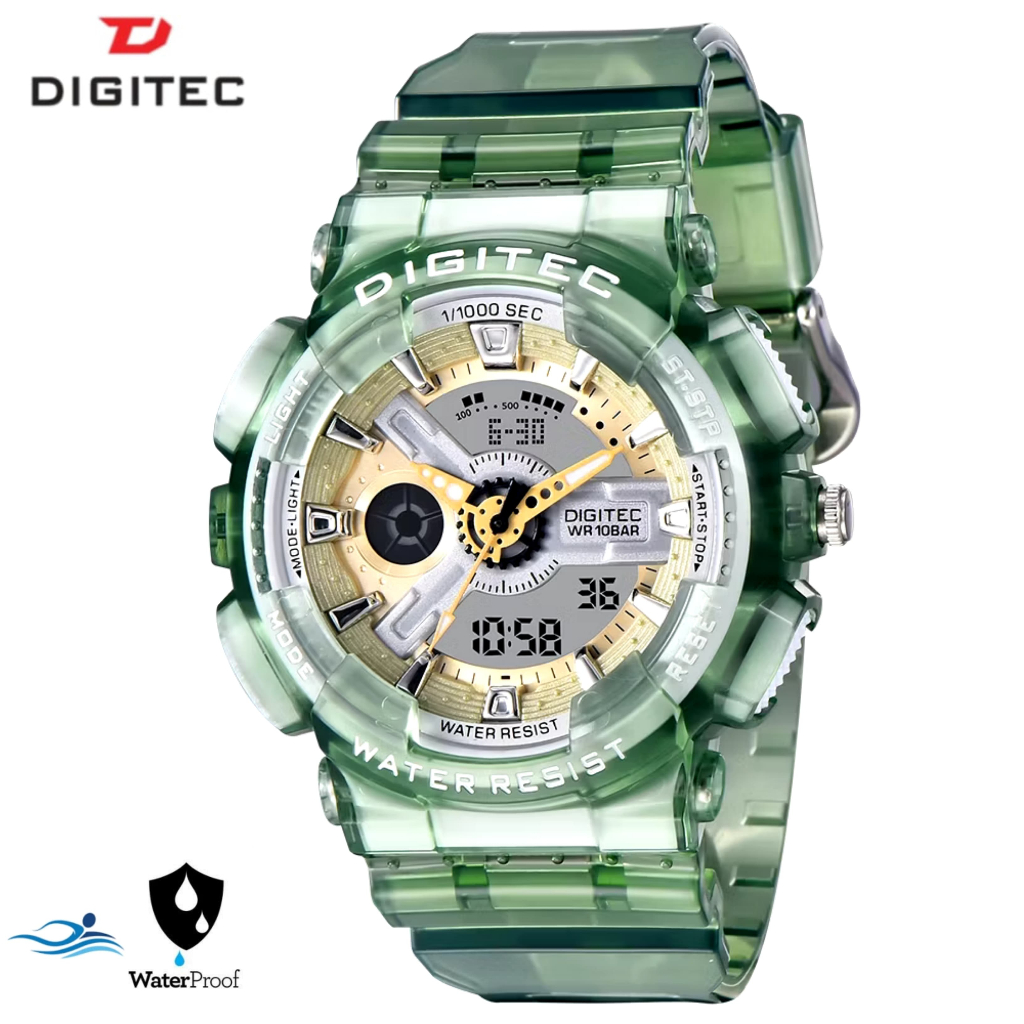 DIGITEC DA- 3032 Jam Tangan Wanita Original Tahan Air Rubber Watches Stopwatch Jarum