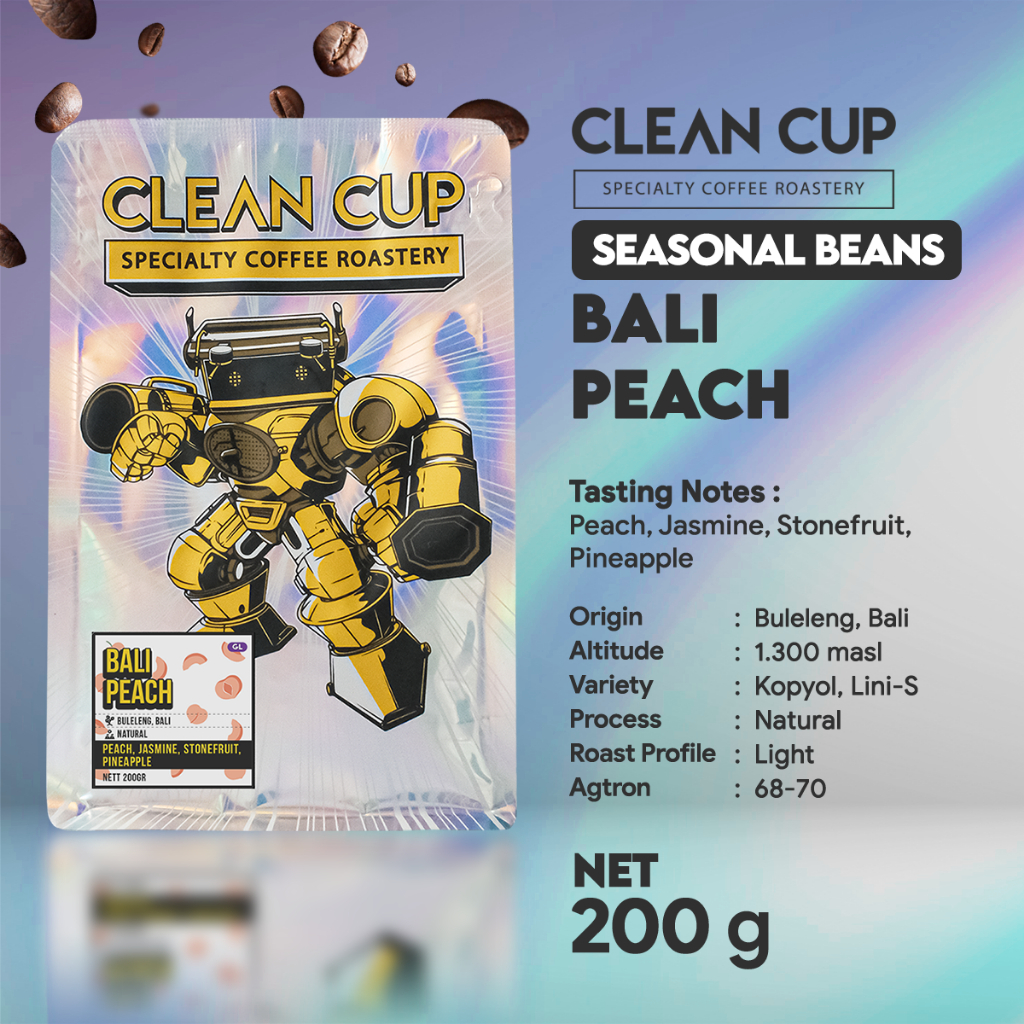 

Kopi Clean Cup Bali Peach Whole Bean