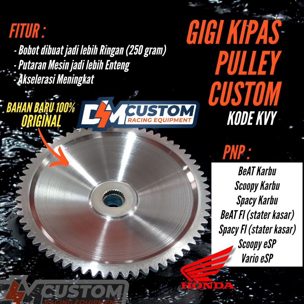 KIPAS PULLEY HONDA BEAT KARBU SCOOPY KARBU BEAT FI SCOOPY FI VARIO 110 ESP STATER KASAR BUBUT RINGAN