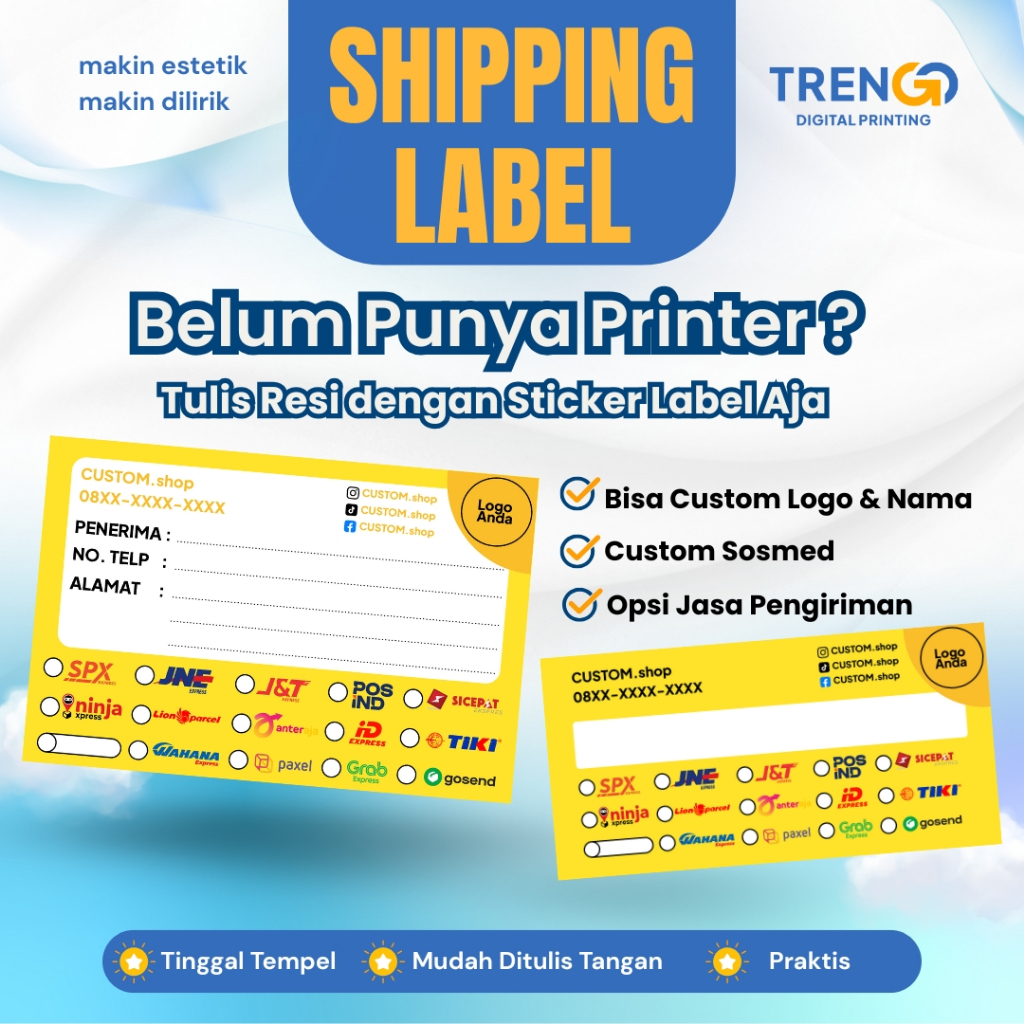 

Label Pengiriman Olshop | Kertas Resi Olshop | Shipping Label Online Shop | Sticker Resi Olshop