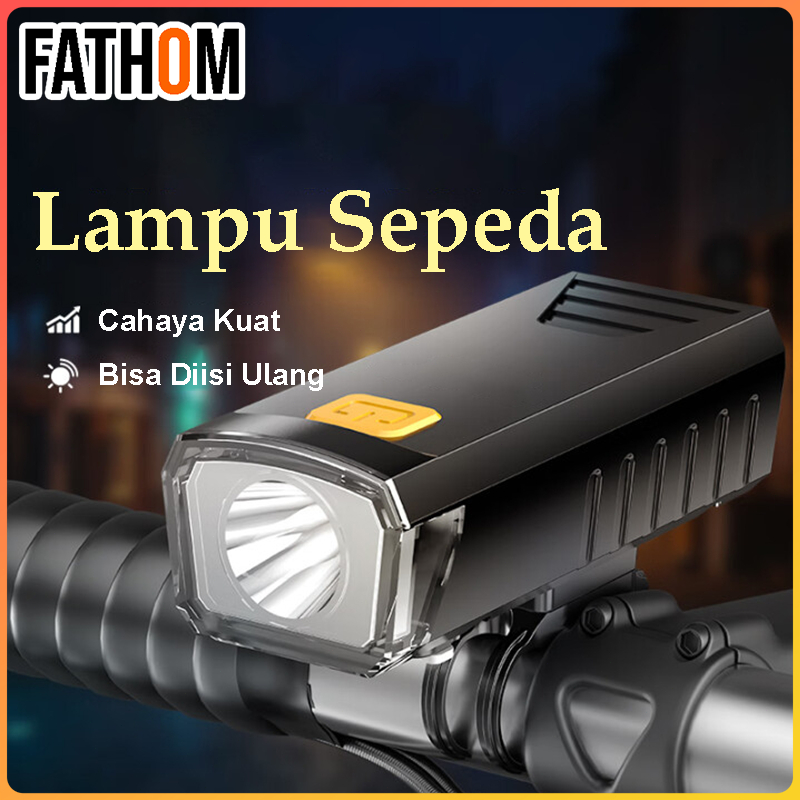 Lampu Sepeda Sepeda Lampu Depan Malam Cahaya Kuat Bisa Diisi Ulang Sepeda Gunung Pengisian Tahan Air