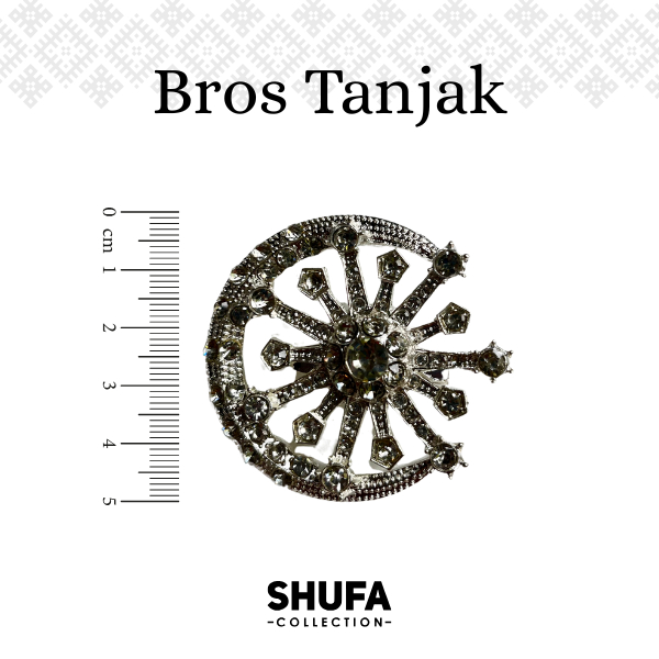 Bros Tanjak Melayu Premium Kristal Bulan Bintang Dada Mewah