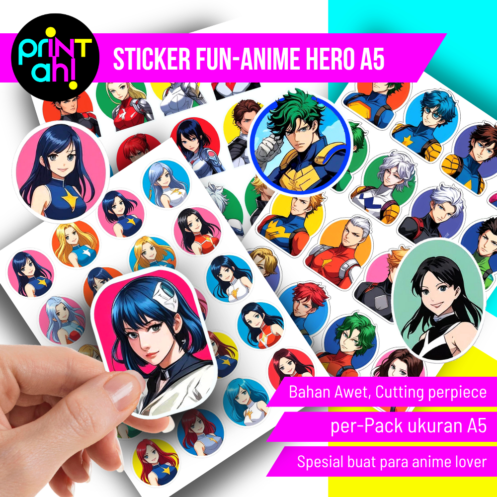 

Print Ah! 20pcs Stiker Pack koper Murah Anime lucu Stiker Fun Anime Hero A5 | stiker Kartun
