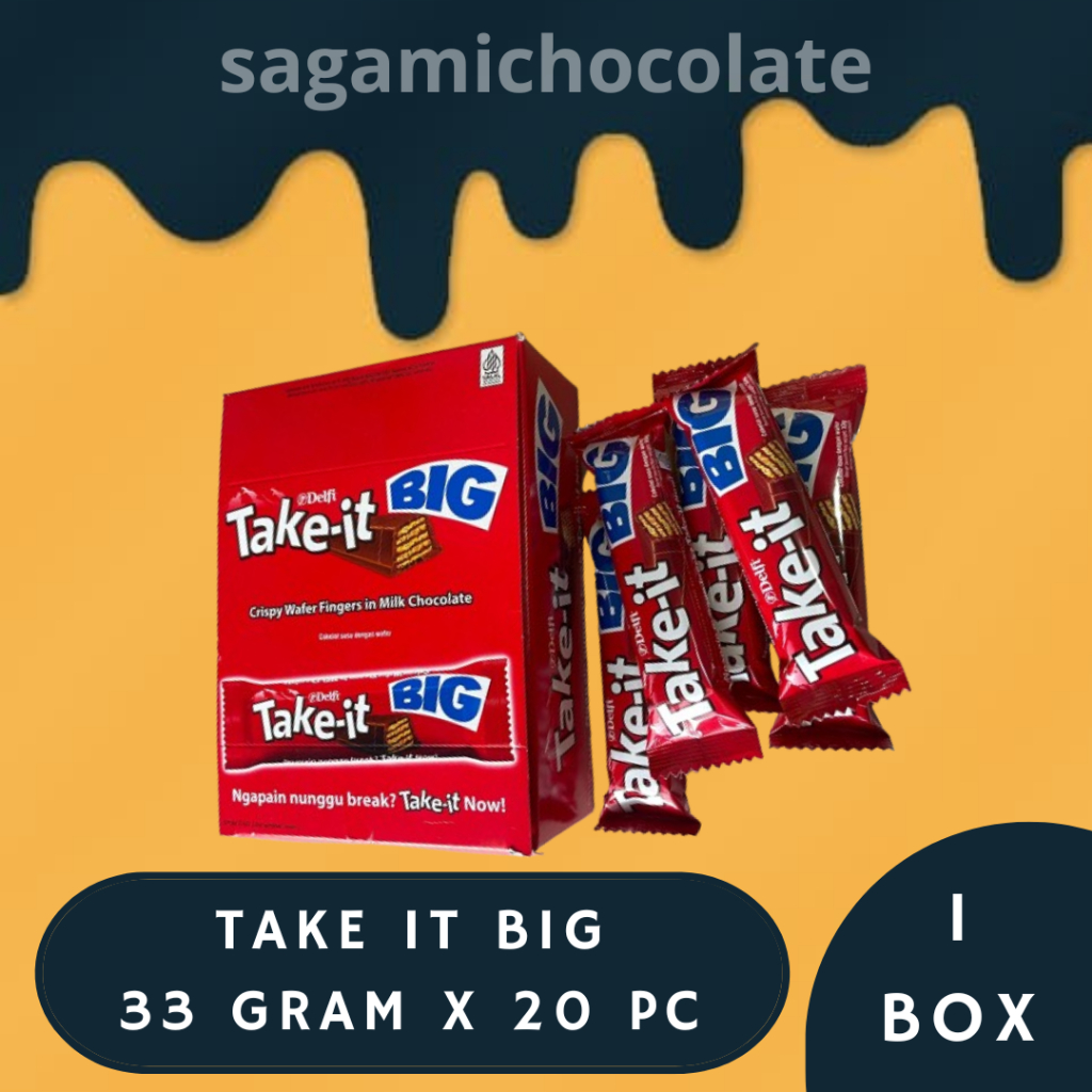 

DELFI TAKE IT BIG 33 GRAM 1 BOX ISI 20 | COKLAT WAFER RENYAH
