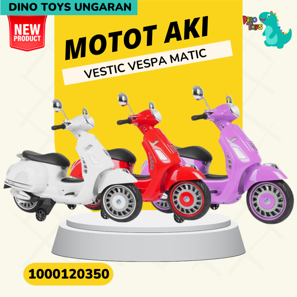 DINO TOYS UNGARAN MOTOR AKI VESTIC PMB vespa M-288 non rakit MOTOR AKI ANAK VESPA ANAK