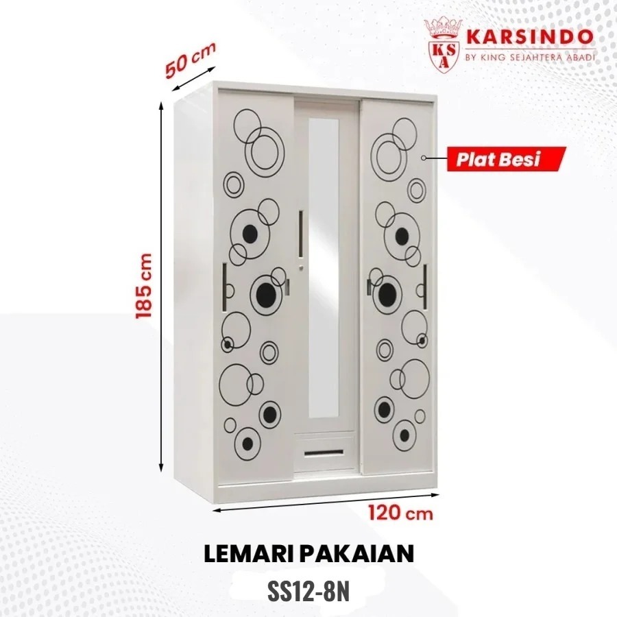 [KARSINDO] Lemari Pakaian Besi 4 Pintu I Lemari Baju Pintu Sliding I Lemari 3 Pintu Lemari Premium A