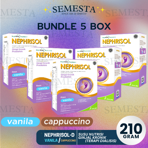 

Bundle 5 Box – Nephrisol Rasa Vanila / Cappuccino | Susu Nutrisi Ginjal Kronik (Pradialisis)