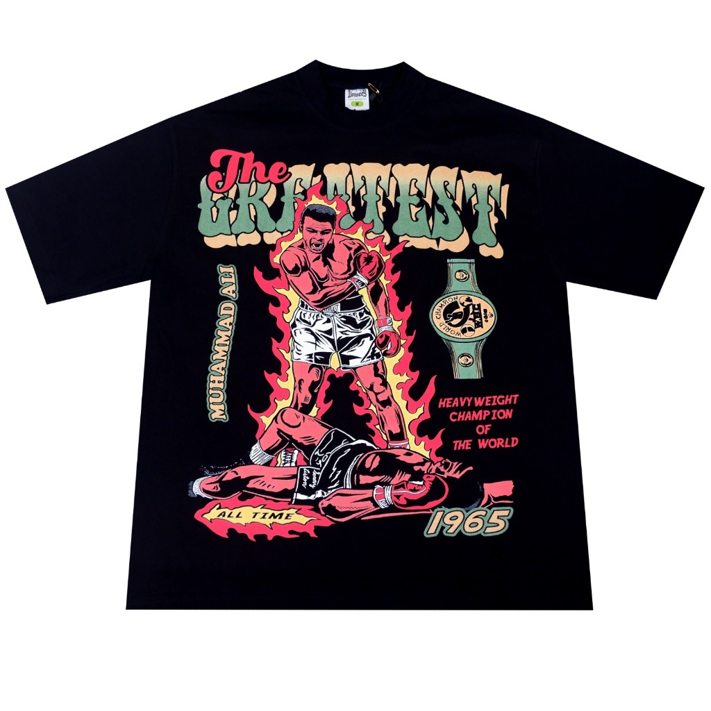 Muhammad Ali Animasi Sport Boxer T-shirt Bootleg Vintage Oversize