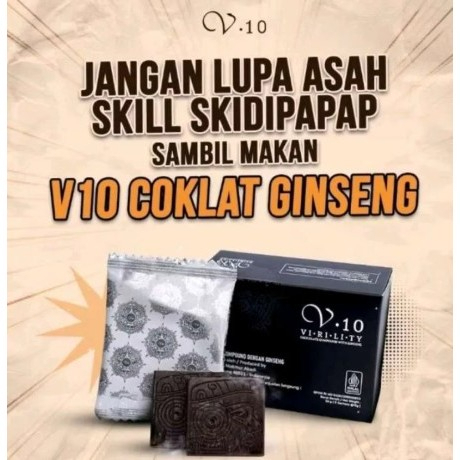 

Coklat V10 Ginseng 1 Box isi 5 sachet Coklat Vten Coklat Original Coklat Pria dan Wanita