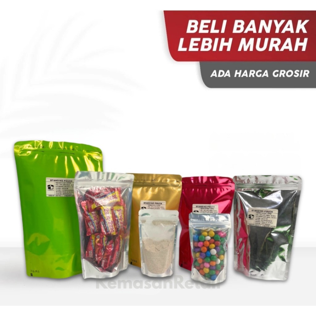 Kemasan Standing Pouch Transmet Kombinasi Ziplock Packaging Kemasan Makanan dan Kopi