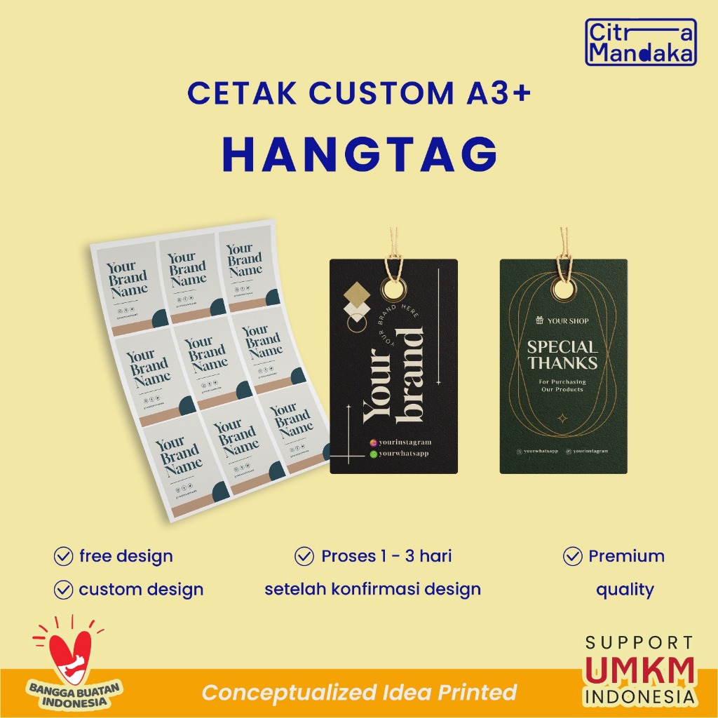 

Hang Tag Custom A3 Label Nama Baju Aesthetic | Hampers | Souvenir Free Design