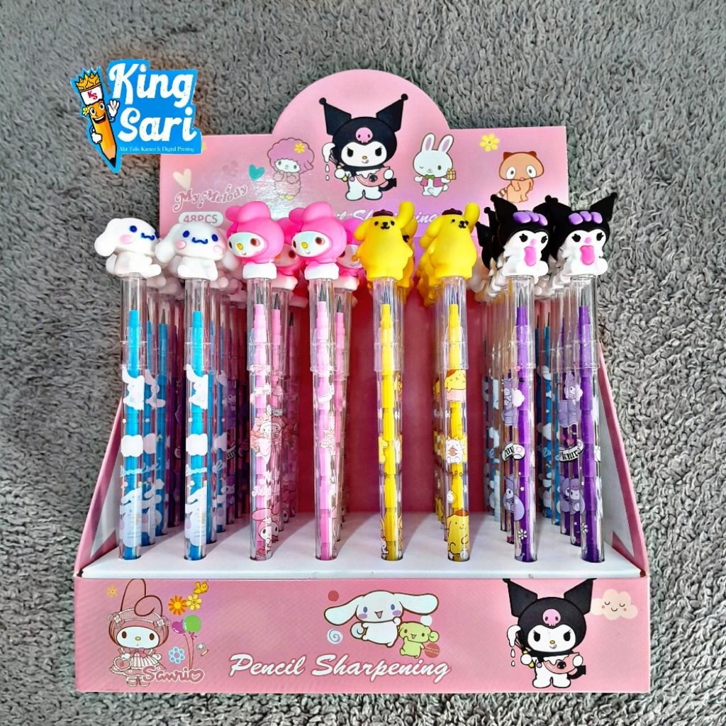 

PENCIL ANAK ANAK/PENSIL CABUT SUSUN/PENSIL + PENGHAPUS/PENSIL KUROMI/PENSIL MY MELODY/PENSIL CINAMOROOL/PENSIL POMPOMPURIN/PENSIL BENSIA DENGAN KARAKTER KEPALA SANRIO/PENSIL UNGU KUROMI/PENSIL BIRU/PENSIL PINK/PENSIL KUNING/PENGHAPUS SANRIO/PENSIL ANAK TK