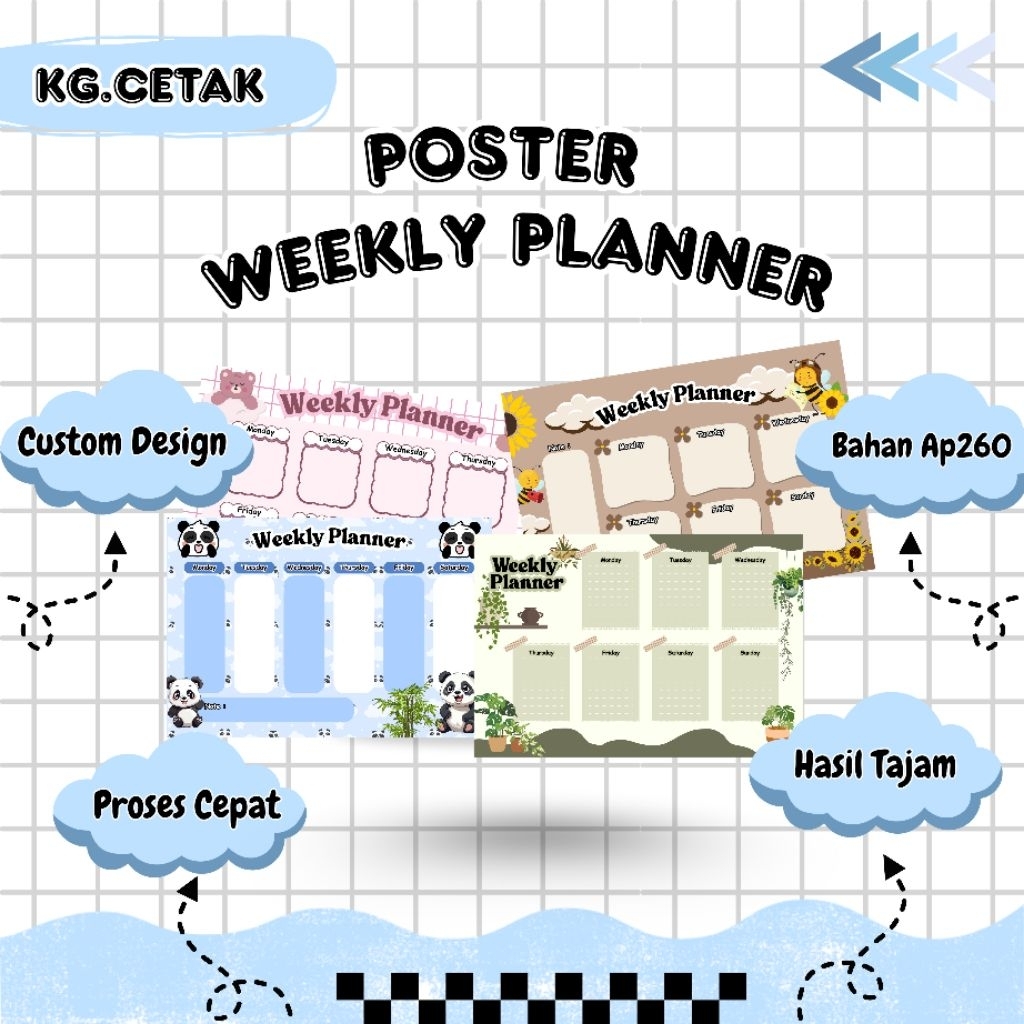 

POSTER WEEKLY PLANNER UK A3 CUSTOM/POSTER JADWAL PELAJARAN CUSTOM