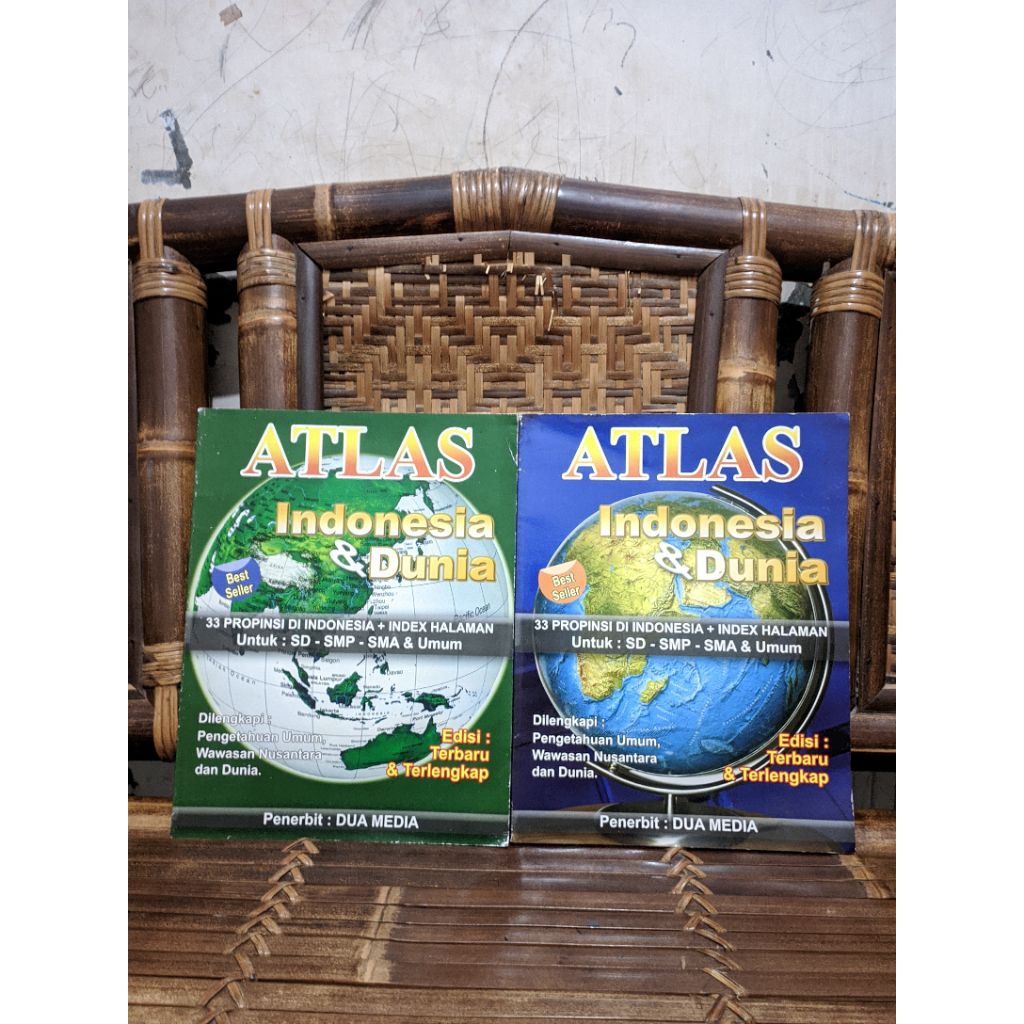 Buku Atlas Indonesia & Dunia 33 Provinsi Untuk SD/SMP/SMA Dan Umum