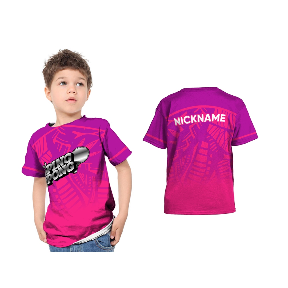 Baju Kaos Jersey Anak Olahraga Bola Pingpong Art 1 Custom Full Print