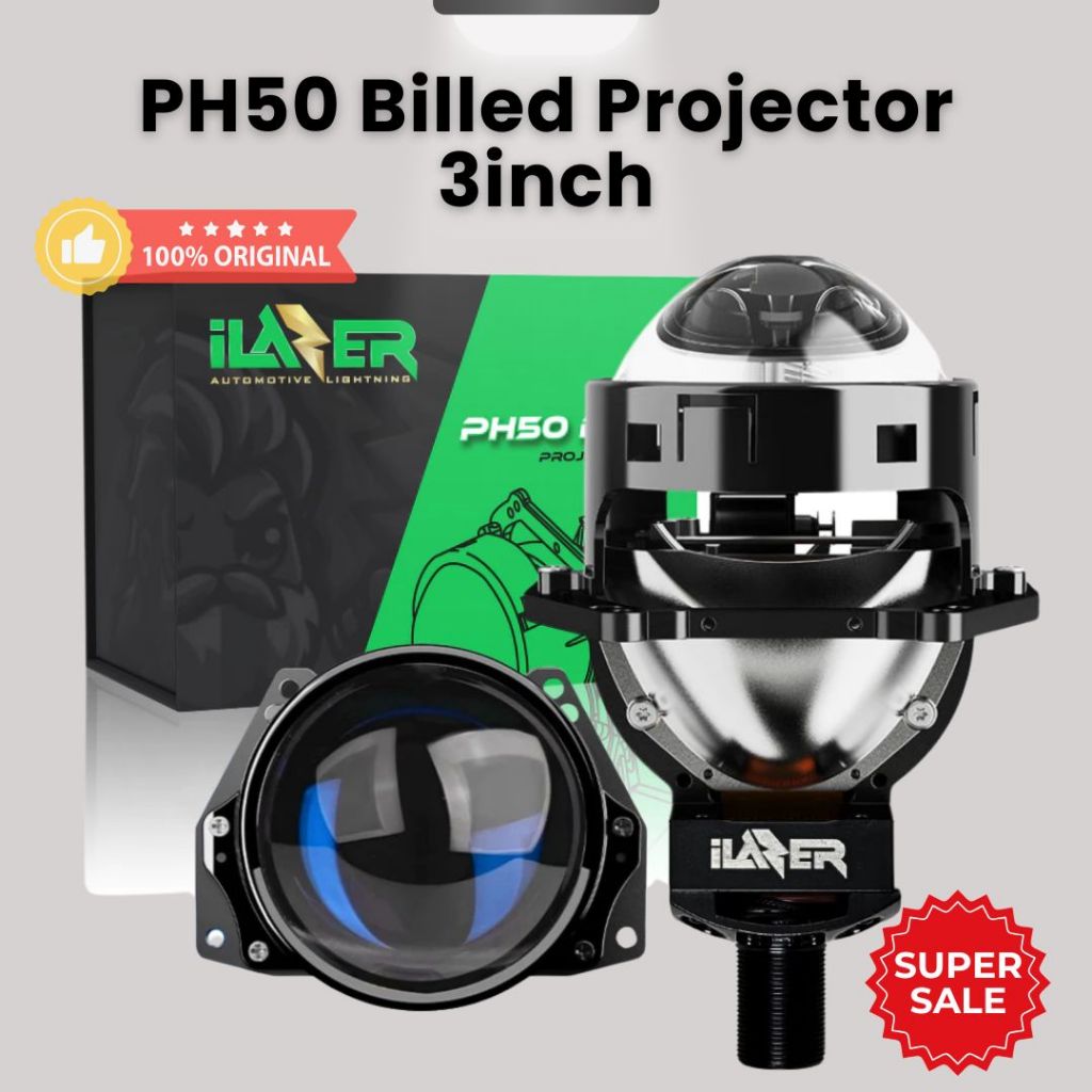 [iLazer PH50] Biled Projector Lens LED 3inch Blue Lens 50Watt DC12v Flat CutOff