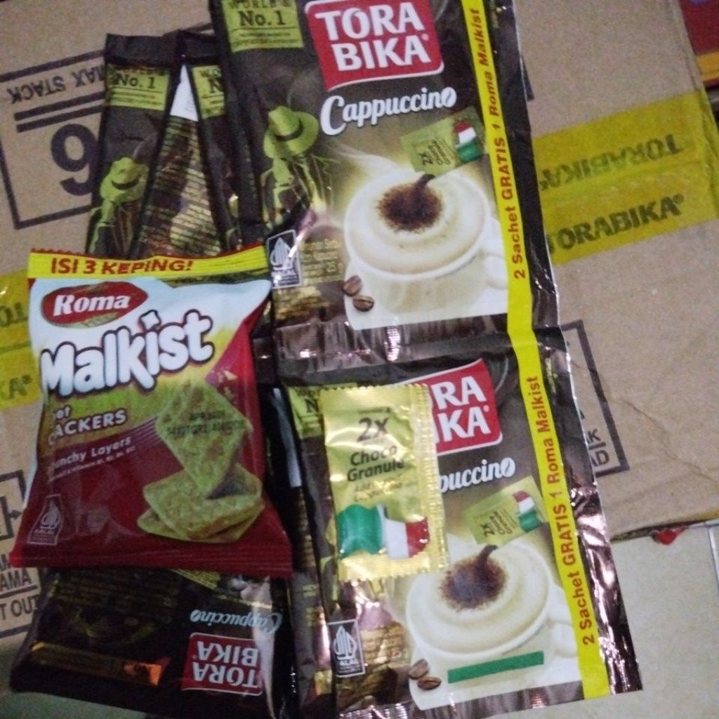

Torabika cappuccino EXP Januari 2026 perenceng 10sacset free malkist