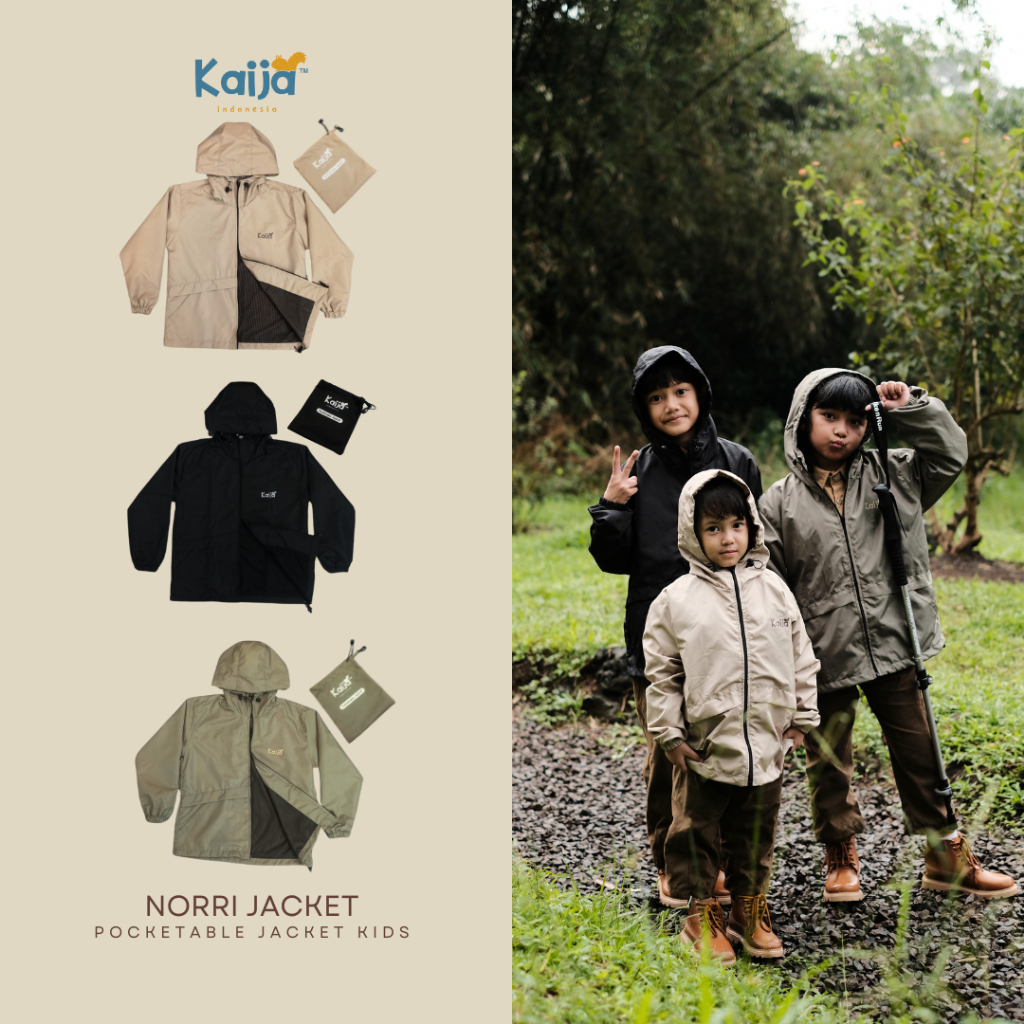 NORRI POCKETABLE JACKET KIDS / Jaket Pocketable Outdoor Anak by Kaija Indonesia