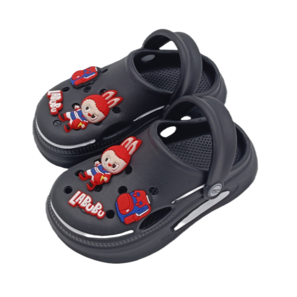 【SEBO】Sepatu Crocs Anak LABUBU 20-35 | Dekor Eksklusif: LABUBU Merah + Tas Sekolah | Warna Kekinian: