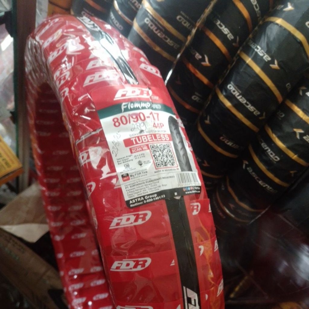 ban luar motor bebek sport fdr 80/90-17 tubeless ring veleq 17 tubles