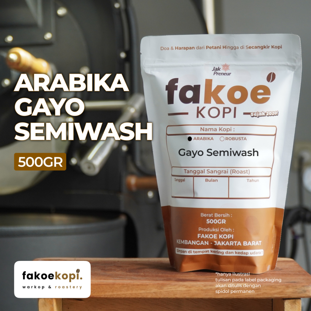 

Kopi Arabika Gayo Semiwash 500GR Single Origin