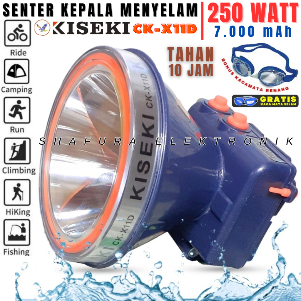 Headlamp/Senter Kepala Selam Kiseki Ck X11d 250watt Waterproof Senter Kepala Super Terang | Senter K
