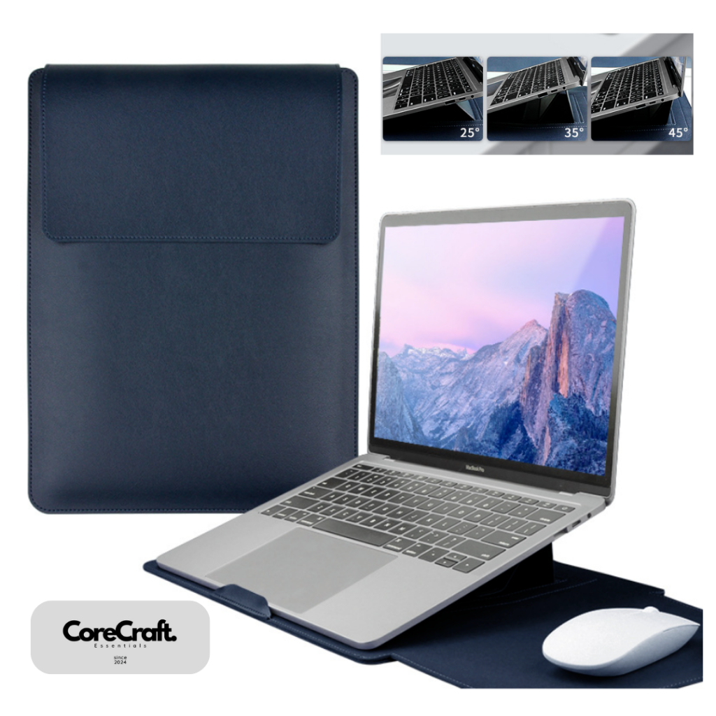 Tas Laptop Kulit Premium Waterproof 3 in 1 - Multipurpose Sleeve -  Macbook 13.3-14/15-16 inch