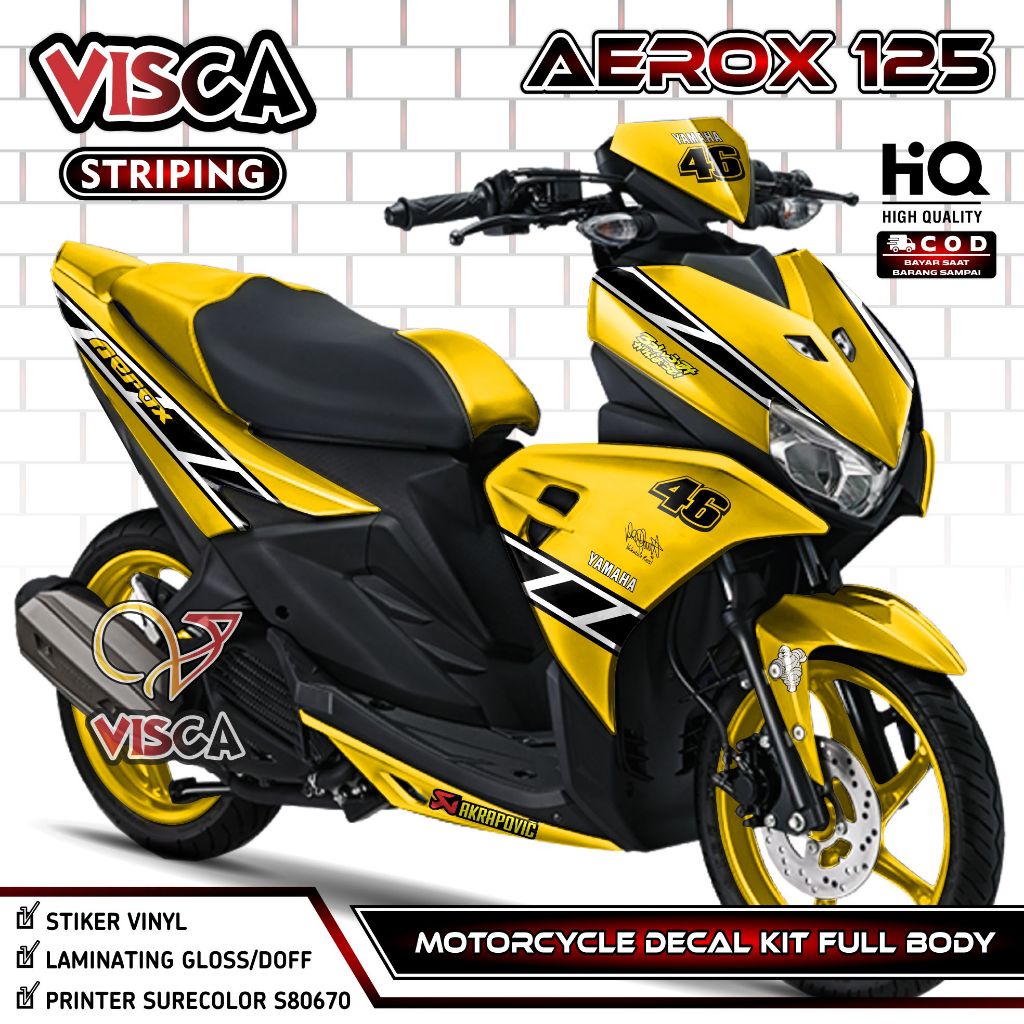 Decal Aerox 125 Fullbody - Stiker Aerox 125 Full Body - Dekal Aerox 125 - Striping Aerox 125 Variasi