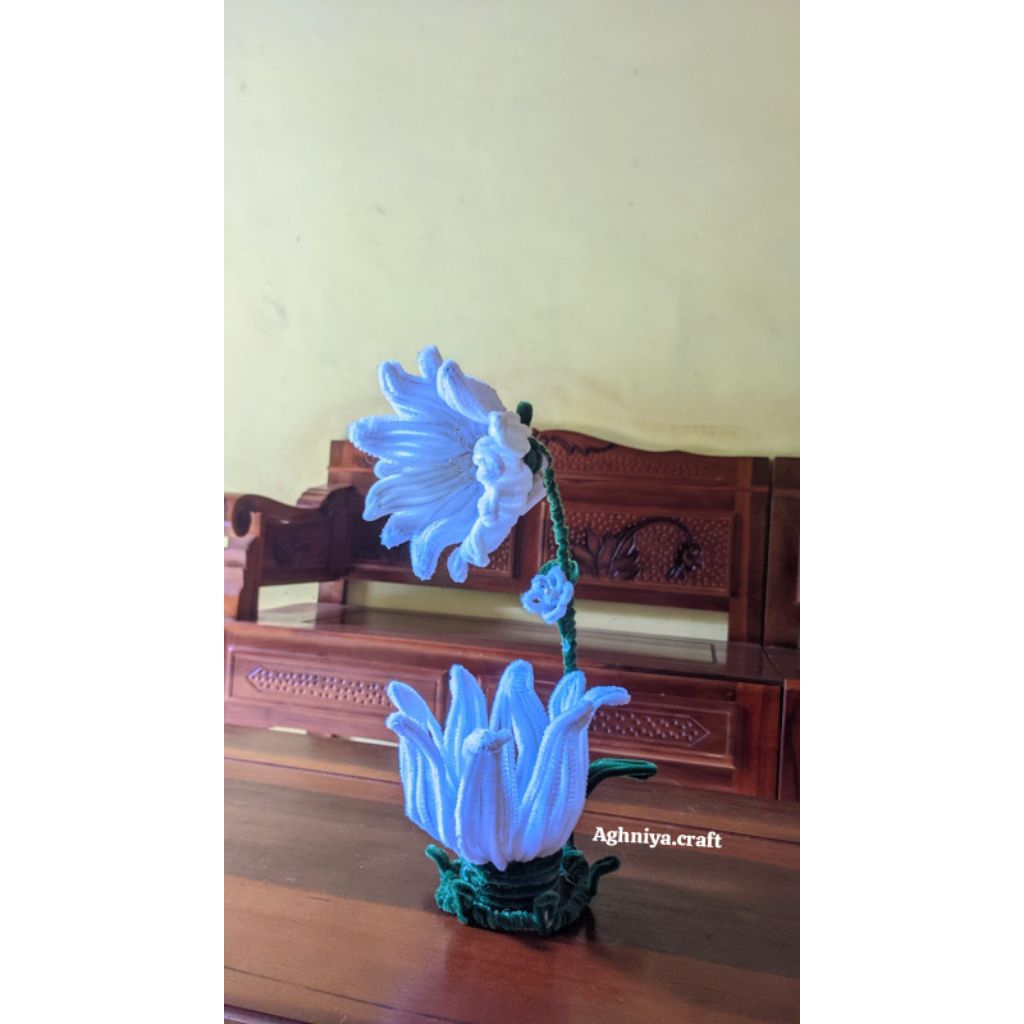 Agniya.craft || Lampu bunga tidur Aesthetic || Bunga Hiasan meja Aesthetic|| Lampu Bunga hiasan kama