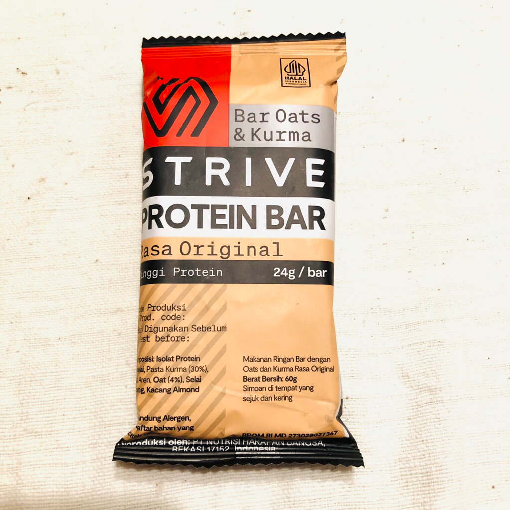 

STRIVE Protein Bar Oats dan Kurma 24g Protein/Bar- Original