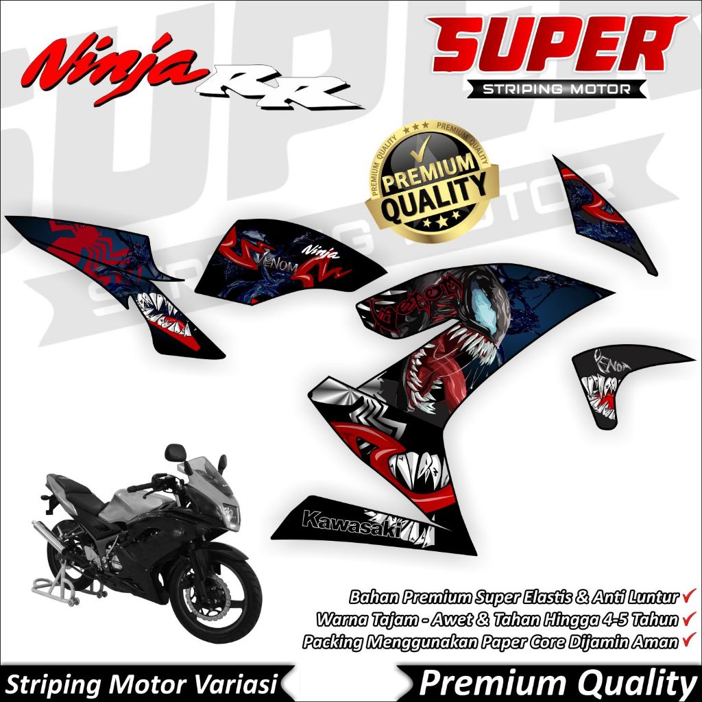 Stiker Ninja RR 150 New Anti Luntur keren Striping Ninja 150 RR Striping Kawasaki Ninja 150 RR Venom