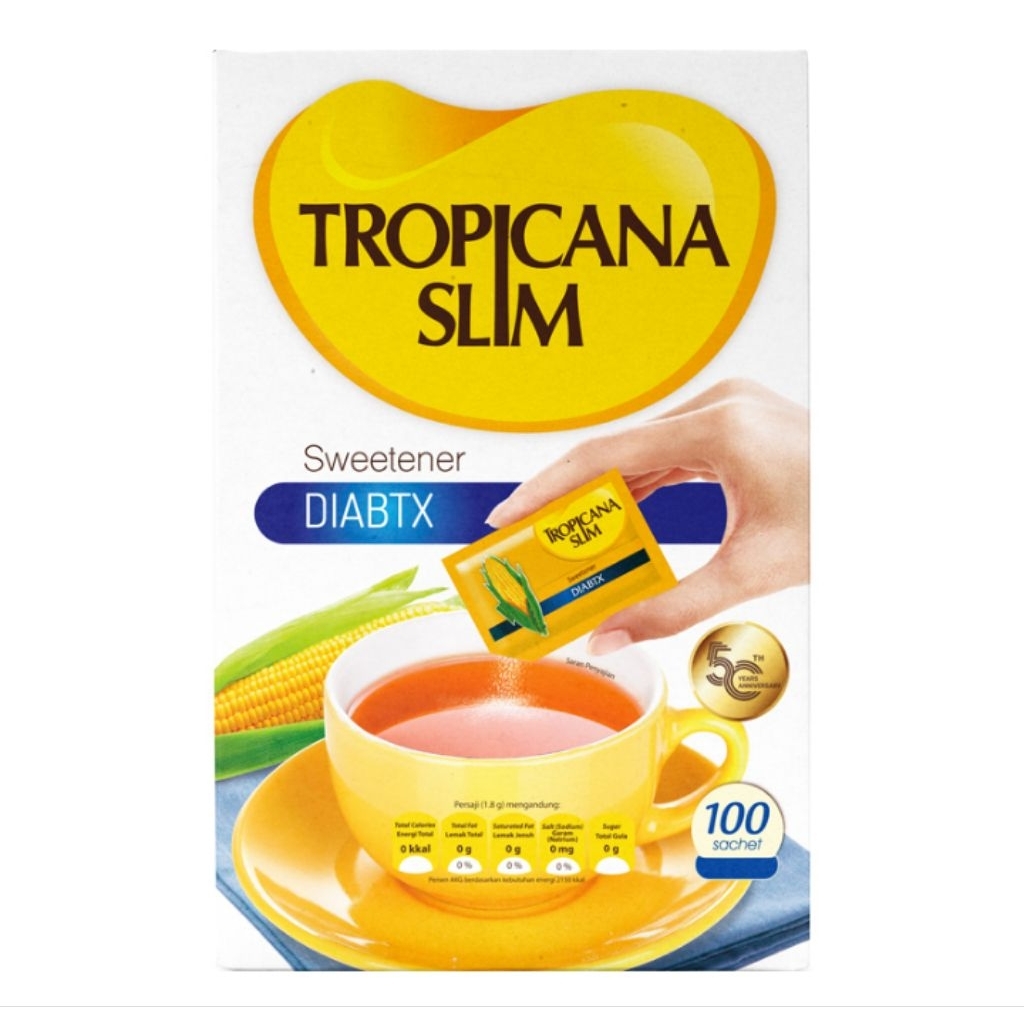 

Tropicana Slim Pemanis Nol Kalori Diabtx 100 x 2 g