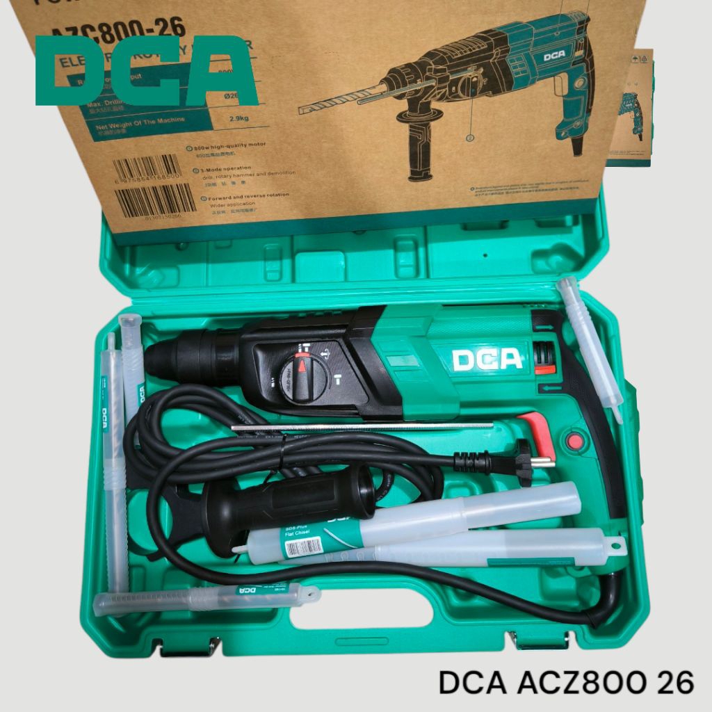 DCA ACZ800 26 Rotary Hammer DCA 26mm Hammer Drill Bor Bobok 3 Fungsi Bor Tembok