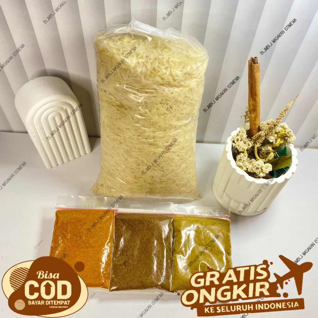 

Beras 500gr + bumbu khas timur tengah arab kebuli briyani mandhi bukhori khabsah